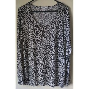 Alfani Intimates Women's Leopard Print Black/White Long Sleeve Poly Blend Size L